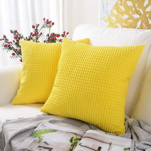 Set of 4 Cushion Covers Corduroy Throw Pillowcase Cover Home Decor Sofa Bed